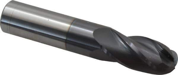 Atrax - 3/4" Diam, 1-1/2" LOC, 4 Flute Solid Carbide Ball End Mill - AlTiN Finish, Single End, 4" OAL, 3/4" Shank Diam - Eagle Tool & Supply