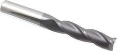 Atrax - 1/2", 2" LOC, 1/2" Shank Diam, 4" OAL, 3 Flute, Solid Carbide Square End Mill - Single End, AlTiN Finish, Spiral Flute, 30° Helix, Centercutting, Right Hand Cut - Eagle Tool & Supply