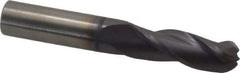 Atrax - 3/8" Diam, 1" LOC, 3 Flute Solid Carbide Ball End Mill - AlTiN Finish, Single End, 2-1/2" OAL, 3/8" Shank Diam - Eagle Tool & Supply