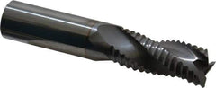 Niagara Cutter - 3/4" Diam, Coarse Pitch, 1-5/8" LOC, 3 Flute Solid Carbide Corner Chamfer Roughing End Mill - TiCN Finish, 4" OAL, 3/4" Shank Diam, Single End, Centercutting, 30° Helix - Eagle Tool & Supply