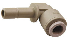Parker - 3/8" Outside Diam, Kynar Push-to-Connect Plug In Elbow - 300 Max psi, Tan - Eagle Tool & Supply