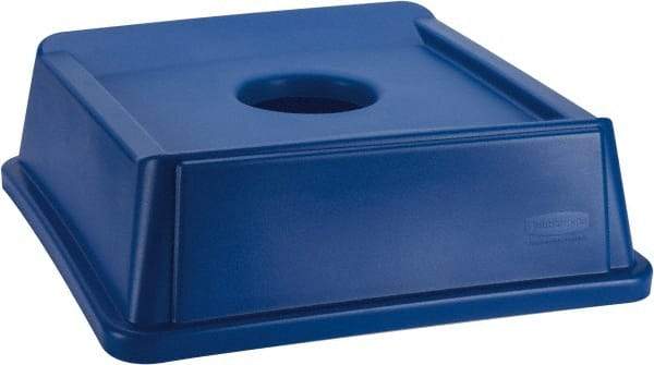 Rubbermaid - Square Lid for Use with 35 Gal Square Recycle Containers - Blue, Polyethylene, For 3569 - Eagle Tool & Supply