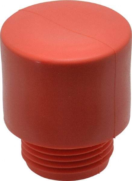 Made in USA - 1-1/2" Face Diam, Grade Medium, Red Hammer Tip/Face - Vinyl - Eagle Tool & Supply