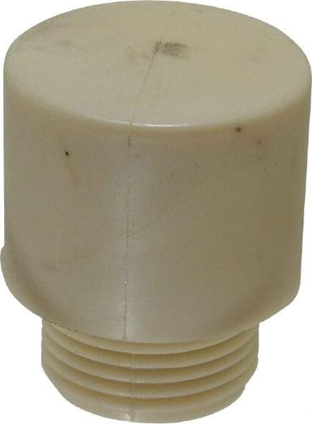 Made in USA - 1-1/2" Face Diam, Grade Tough, White Hammer Tip/Face - Nylon - Eagle Tool & Supply