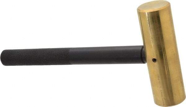 Value Collection - 4 Lb Nonsparking Brass Hammer - 11-3/8" OAL, 1-3/4" Face Diam, Aluminum Handle - Eagle Tool & Supply