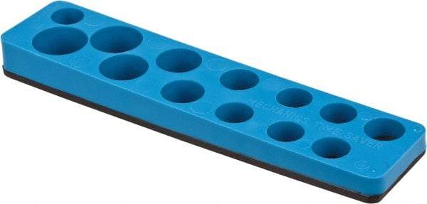 Value Collection - 13 Piece Capacity Magnetic Shallow Socket Holder - 3/8" Drive, Blue - Eagle Tool & Supply