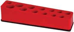 Value Collection - 13 Piece Capacity Magnetic Deep Socket Holder - 3/8" Drive, Red - Eagle Tool & Supply