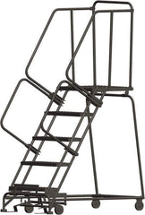 Ballymore - 83" 5 Step Ladder - 450 Lb Capacity, 50" Platform Height, 30" Base Width x 49" Depth, Expanded Metal Tread - Eagle Tool & Supply