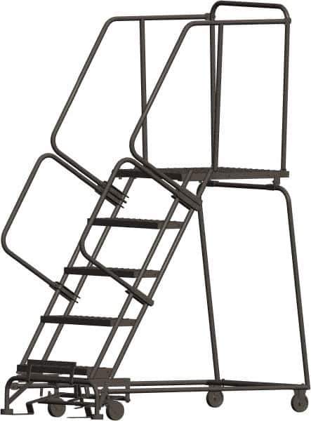 Ballymore - 83" 5 Step Ladder - 450 Lb Capacity, 50" Platform Height, 24" Base Width x 56" Depth, Expanded Metal Tread - Eagle Tool & Supply