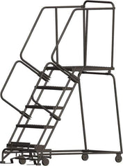 Ballymore - 83" 5 Step Ladder - 450 Lb Capacity, 50" Platform Height, 30" Base Width x 56" Depth, Heavy-Duty Serrated Grating - Eagle Tool & Supply