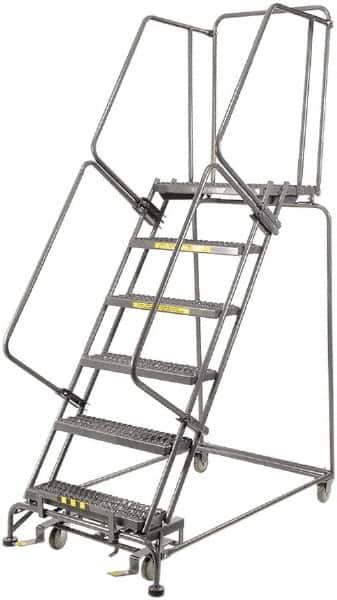 Ballymore - 93" 6 Step Ladder - 450 Lb Capacity, 60" Platform Height, 24" Base Width x 56" Depth, Expanded Metal Tread - Eagle Tool & Supply