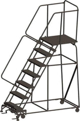 Ballymore - 103" 7 Step Ladder - 450 Lb Capacity, 70" Platform Height, 30" Base Width x 69" Depth, Heavy-Duty Serrated Grating - Eagle Tool & Supply
