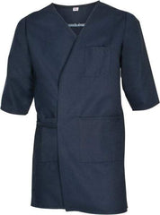 PRO-SAFE - Size M Navy Blue Smock with 5 Pockets - Polyester and Cotton, Buttonless and Ties In Back - Eagle Tool & Supply