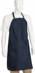 PRO-SAFE - 27 x 35" General Purpose Bib Apron - Denim, Denim Blue, 1 Pocket - Eagle Tool & Supply