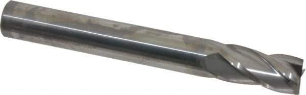 Niagara Cutter - 1/2", 1" LOC, 1/2" Shank Diam, 4" OAL, 4 Flute, Solid Carbide Square End Mill - Single End, Uncoated, Spiral Flute, 30° Helix, Centercutting, Right Hand Cut, Right Hand Flute, Series C430 - Eagle Tool & Supply