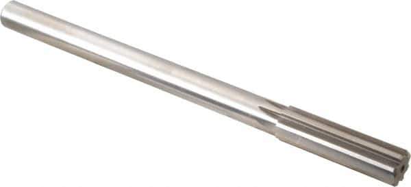 Alvord Polk - 47/64" High Speed Steel 8 Flute Chucking Reamer - Straight Flute, 5/8" Straight Shank, 2-1/2" Flute Length, 9-1/2" OAL - Eagle Tool & Supply