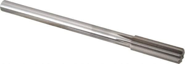 Alvord Polk - 17.5mm High Speed Steel 8 Flute Chucking Reamer - Straight Flute, 9/16" Straight Shank, 2-1/4" Flute Length, 9" OAL - Eagle Tool & Supply