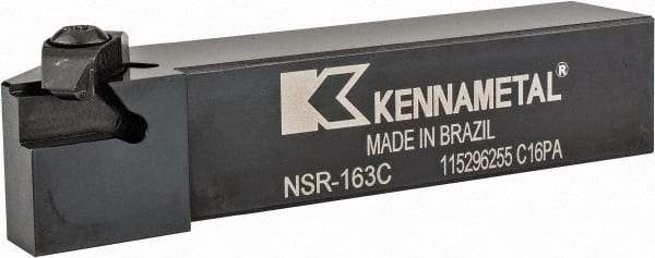 Kennametal - External Thread, Right Hand Cut, 25.4mm Shank Width x 25.4mm Shank Height Indexable Threading Toolholder - 127mm OAL, N.3R Insert Compatibility, NS Toolholder, Series Top Notch - Eagle Tool & Supply