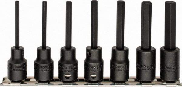 Proto - 7 Piece 3/8" Drive Inch Impact Hex Bit Socket Set - 1/8 to 3/8" Hex - Eagle Tool & Supply