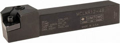 Sumitomo - MCLN, Right Hand Cut, -5° Lead Angle, 3/4" Shank Height x 3/4" Shank Width, Negative Rake Indexable Turning Toolholder - 4-1/2" OAL, CNMG 432 Insert Compatibility, Series Multi-Option - Eagle Tool & Supply