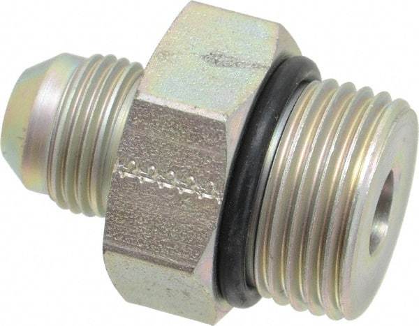 Eaton - 1/2" Tube OD, 37° Steel Flared Tube Straight Thread Connector - 3/4 ORB, Flared to Male SAE O-Ring Ends - Eagle Tool & Supply