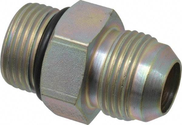 Eaton - 3/4" Tube OD, 37° Steel Flared Tube Straight Thread Connector - 3/4 ORB, Flared to Male SAE O-Ring Ends - Eagle Tool & Supply