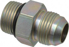 Eaton - 3/4" Tube OD, 37° Steel Flared Tube Straight Thread Connector - 3/4 ORB, Flared to Male SAE O-Ring Ends - Eagle Tool & Supply