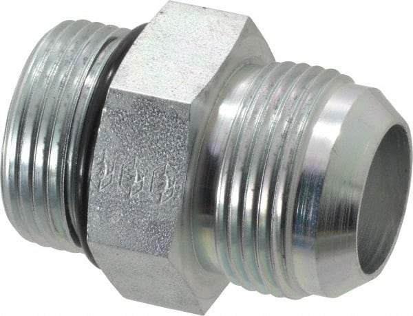 Eaton - 1" Tube OD, 37° Steel Flared Tube Straight Thread Connector - 1 ORB, Flared to Male SAE O-Ring Ends - Eagle Tool & Supply
