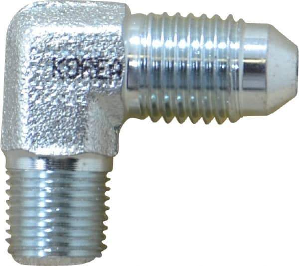 Eaton - 1/4" Tube OD, 37° Steel Flared Tube Male Elbow - 1/8 NPT, Flare x MNPT Ends - Eagle Tool & Supply