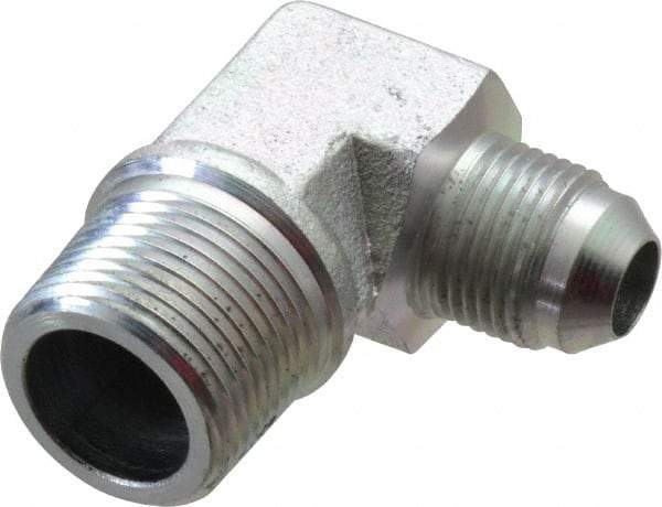 Eaton - 1/2" Tube OD, 37° Steel Flared Tube Male Elbow - 3/4 NPT, Flare x MNPT Ends - Eagle Tool & Supply