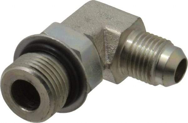 Eaton - 3/8" Tube OD, 37° Steel Flared Tube Straight Thread Elbow - 1/2 ORB, Flared to Male SAE O-Ring Ends - Eagle Tool & Supply