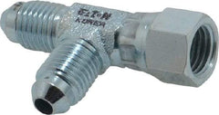 Eaton - 1/4" Tube OD, 37° Steel Flared Tube Swivel Nut Run Tee - Flare x Swivel x Flare Ends - Eagle Tool & Supply