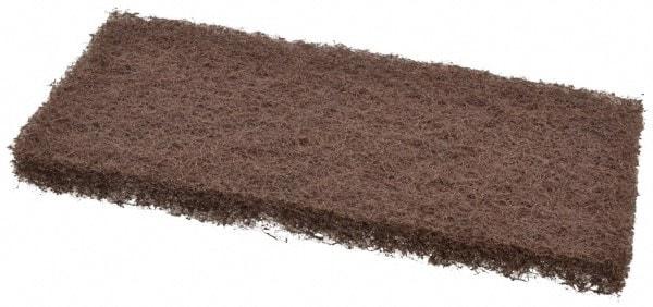 3M - 10" Long x 4-5/8" x 1" Thick Wide Scouring Pad - Heavy-Duty, Brown - Eagle Tool & Supply