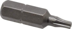 Apex - 1/4" Drive T10 Torx Screwdriver Bit - 1" OAL, Tamper Resistant Bit - Eagle Tool & Supply