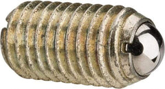 Gibraltar - M12x1.75, 8mm Ball Diam, 22mm Body Length, 2.5mm Max Ball Reach, Threaded Ball Plunger - Steel Body, Steel Ball, 16.86 Lb Initial End Force, 25.85 Lb Final End Force, Locking Element - Eagle Tool & Supply
