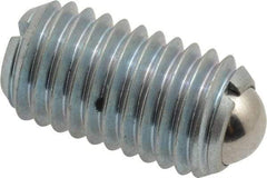 Gibraltar - M12x1.75, 8mm Ball Diam, 22mm Body Length, 2.5mm Max Ball Reach, Threaded Ball Plunger - Steel Body, Steel Ball, 2.25 Lb Initial End Force, 4.5 Lb Final End Force - Eagle Tool & Supply