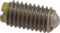 Gibraltar - M8x1.25, 5mm Ball Diam, 16mm Body Length, 1.5mm Max Ball Reach, Threaded Ball Plunger - Stainless Steel Body, Stainless Steel Ball, 9 Lb Initial End Force, 13.49 Lb Final End Force - Eagle Tool & Supply