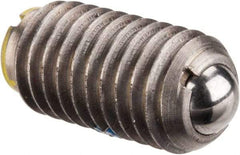 Gibraltar - M8x1.25, 5mm Ball Diam, 16mm Body Length, 1.5mm Max Ball Reach, Threaded Ball Plunger - Stainless Steel Body, Stainless Steel Ball, 9 Lb Initial End Force, 13.49 Lb Final End Force, Locking Element - Eagle Tool & Supply