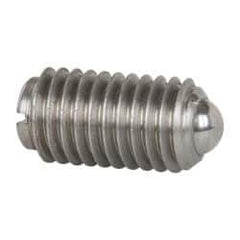 Gibraltar - M10x1.5, 6mm Ball Diam, 19mm Body Length, 2mm Max Ball Reach, Threaded Ball Plunger - Stainless Steel Body, Stainless Steel Ball, 1.8 Lb Initial End Force, 3.37 Lb Final End Force - Eagle Tool & Supply
