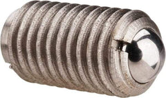 Gibraltar - M12x1.75, 8mm Ball Diam, 22mm Body Length, 2.5mm Max Ball Reach, Threaded Ball Plunger - Stainless Steel Body, Stainless Steel Ball, 2.25 Lb Initial End Force, 4.5 Lb Final End Force, Locking Element - Eagle Tool & Supply