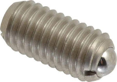 Gibraltar - M8x1.25, 5mm Ball Diam, 16mm Body Length, 1.5mm Max Ball Reach, Threaded Ball Plunger - Stainless Steel Body, Stainless Steel Ball, 1.12 Lb Initial End Force, 2.25 Lb Final End Force - Eagle Tool & Supply