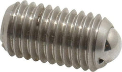 Gibraltar - M12x1.75, 8mm Ball Diam, 22mm Body Length, 2.5mm Max Ball Reach, Threaded Ball Plunger - Stainless Steel Body, Stainless Steel Ball, 6.75 Lb Initial End Force, 12.36 Lb Final End Force - Eagle Tool & Supply