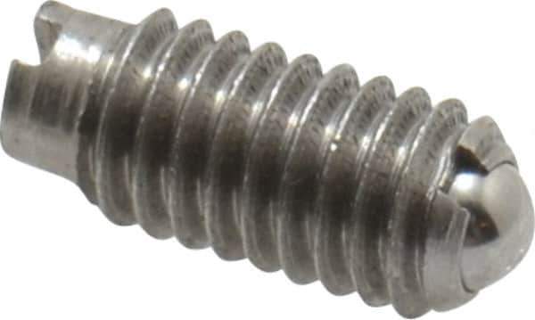Gibraltar - M4x0.7, 2.5mm Ball Diam, 9mm Body Length, 0.8mm Max Ball Reach, Threaded Ball Plunger - Stainless Steel Body, Stainless Steel Ball, 0.9 Lb Initial End Force, 2.25 Lb Final End Force - Eagle Tool & Supply