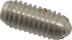 Gibraltar - M4x0.7, 2.5mm Ball Diam, 9mm Body Length, 0.8mm Max Ball Reach, Threaded Ball Plunger - Stainless Steel Body, Stainless Steel Ball, 0.9 Lb Initial End Force, 2.25 Lb Final End Force, Locking Element - Eagle Tool & Supply
