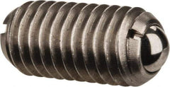 Gibraltar - M8x1.25, 5mm Ball Diam, 16mm Body Length, 1.5mm Max Ball Reach, Threaded Ball Plunger - Stainless Steel Body, Stainless Steel Ball, 3.37 Lb Initial End Force, 6.75 Lb Final End Force, Locking Element - Eagle Tool & Supply