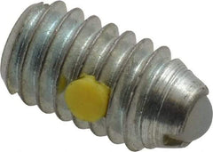 Gibraltar - 5/16-18, 0.156" Ball Diam, 0.578" Body Length, 0.04" Max Ball Reach, Threaded Ball Plunger - Steel Body, Nylon Ball, 2 Lb Initial End Force, 4.5 Lb Final End Force, Locking Element - Eagle Tool & Supply