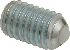 Gibraltar - 3/8-16, 0.188" Ball Diam, 0.625" Body Length, 0.048" Max Ball Reach, Threaded Ball Plunger - Steel Body, Nylon Ball, 2.5 Lb Initial End Force, 5 Lb Final End Force - Eagle Tool & Supply