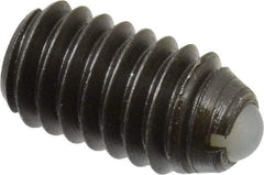Gibraltar - 5/16-18, 0.156" Ball Diam, 0.578" Body Length, 0.04" Max Ball Reach, Threaded Ball Plunger - Steel Body, Nylon Ball, 4 Lb Initial End Force, 9 Lb Final End Force - Eagle Tool & Supply