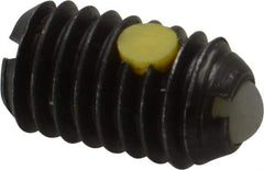 Gibraltar - 3/8-16, 0.188" Ball Diam, 0.625" Body Length, 0.048" Max Ball Reach, Threaded Ball Plunger - Steel Body, Nylon Ball, 5 Lb Initial End Force, 10 Lb Final End Force, Locking Element - Eagle Tool & Supply