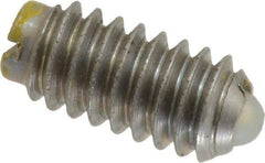 Gibraltar - 1/4-20, 0.125" Ball Diam, 0.531" Body Length, 0.035" Max Ball Reach, Threaded Ball Plunger - Stainless Steel Body, Nylon Ball, 4 Lb Initial End Force, 12 Lb Final End Force - Eagle Tool & Supply